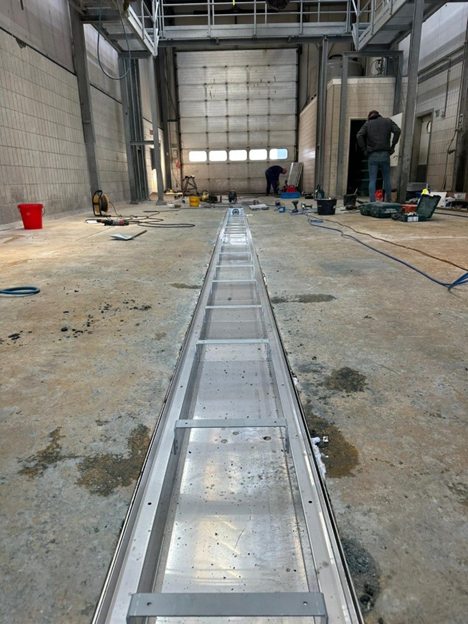 afwateringsgoot in aanleg